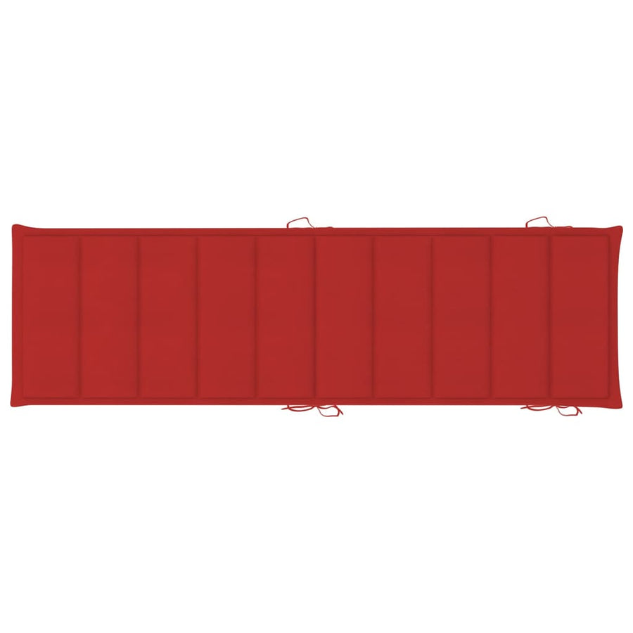 Ligbedden 2 St Met Tafel En Kussens Massief Acaciahout 1 Rood 2 ligbedden met tafel