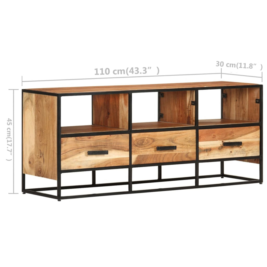 Tv-Meubel 0X30X45 Cm Massief Acaciahout Bruin