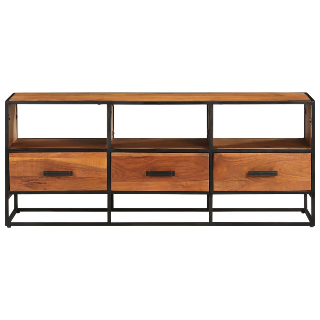 Tv-Meubel 0X30X45 Cm Massief Acaciahout Donkerbruin
