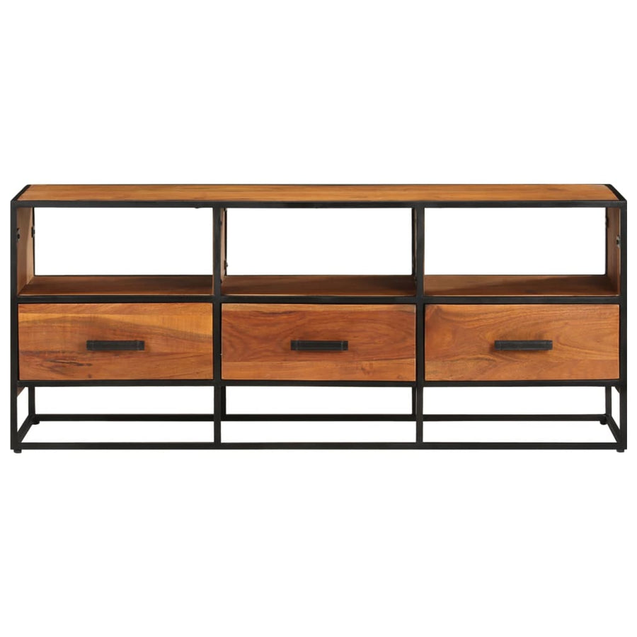 Tv-Meubel 0X30X45 Cm Massief Acaciahout Donkerbruin