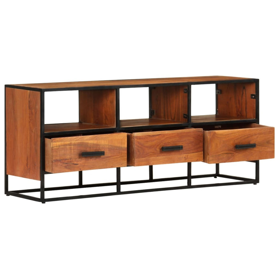Tv-Meubel 0X30X45 Cm Massief Acaciahout Donkerbruin
