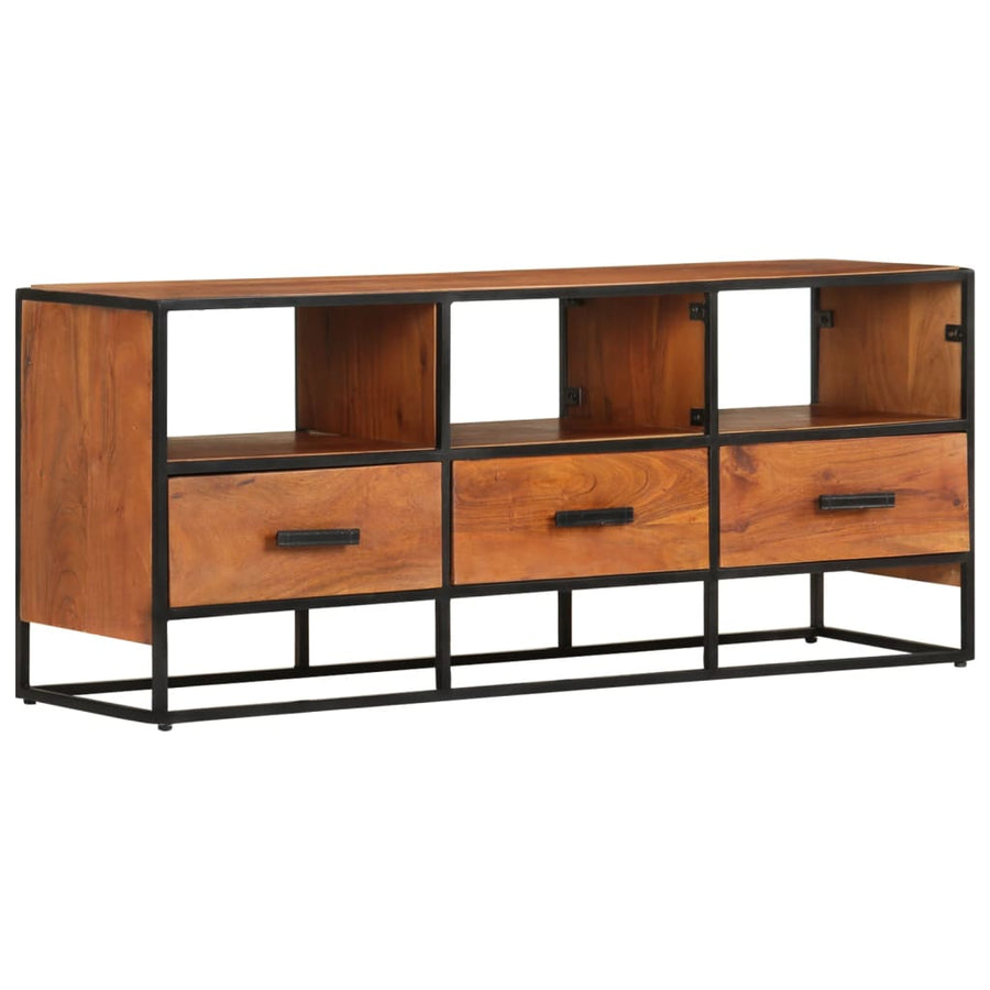 Tv-Meubel 0X30X45 Cm Massief Acaciahout Donkerbruin