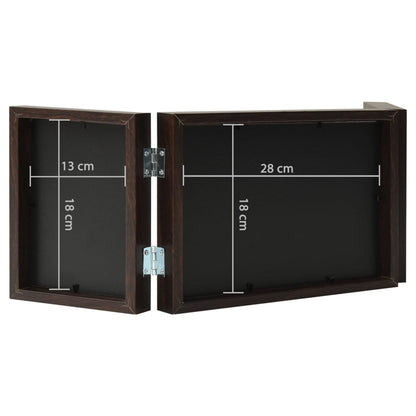 Fotolijst Drieluik +2X(3X8 Cm) Bruin 28 x 18 cm Donkerbruin