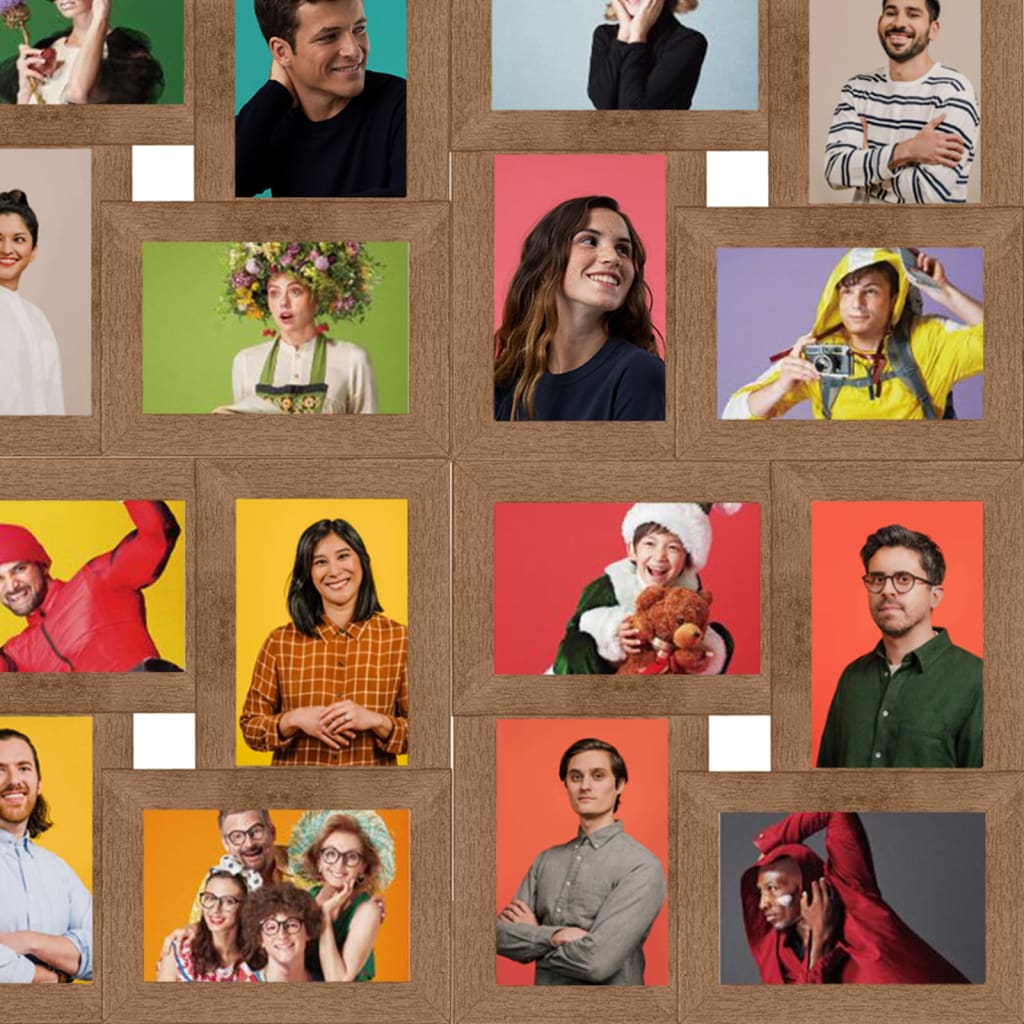 Fotolijst Voor 24X(13X18 Cm) Foto Mdf Lichtbruin 24 x (13 x 18 cm)