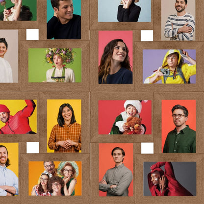 Fotolijst Voor 24X(13X18 Cm) Foto Mdf Lichtbruin 24 x (13 x 18 cm)