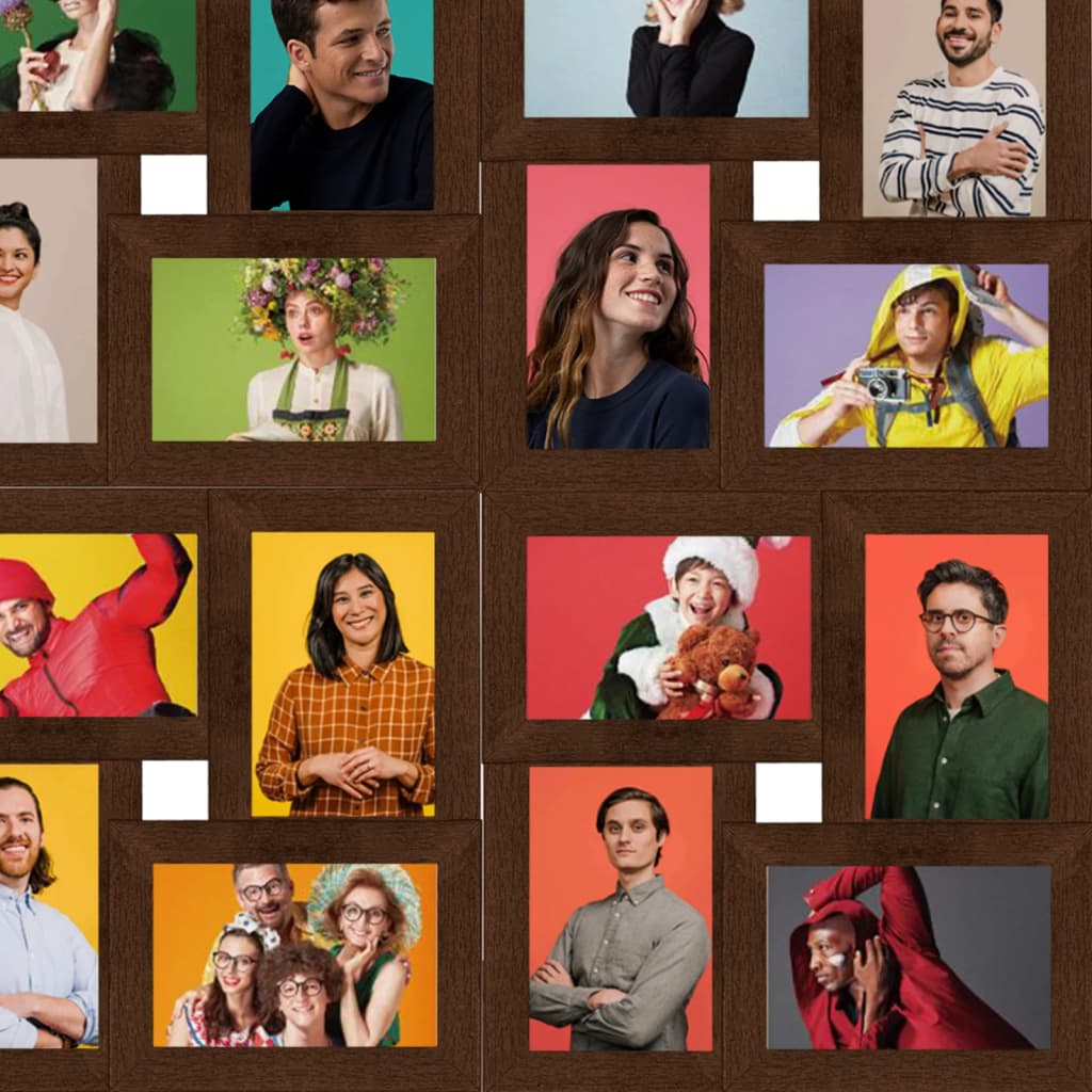 Fotolijst Voor 24X(10X15 Cm) Foto Mdf Donkerbruin 24 x (10 x 15 cm)