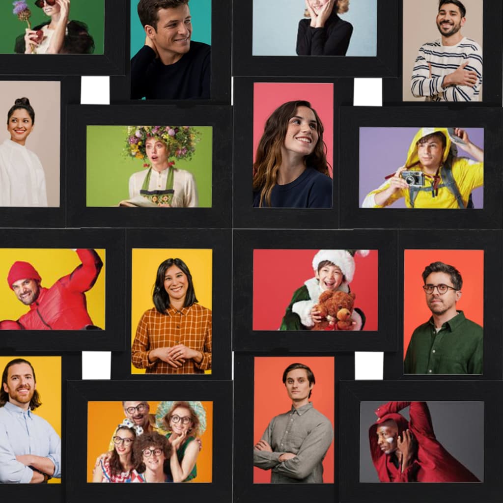 Fotolijst voor 24x(10x15 cm) foto MDF zwart 24 x (10 x 15 cm) Zwart