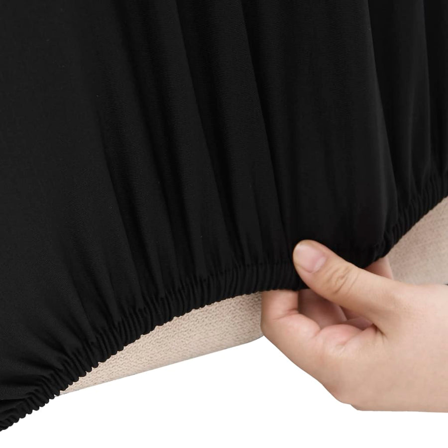 Bankhoes Stretch Polyester Jersey Zwart Fauteuil