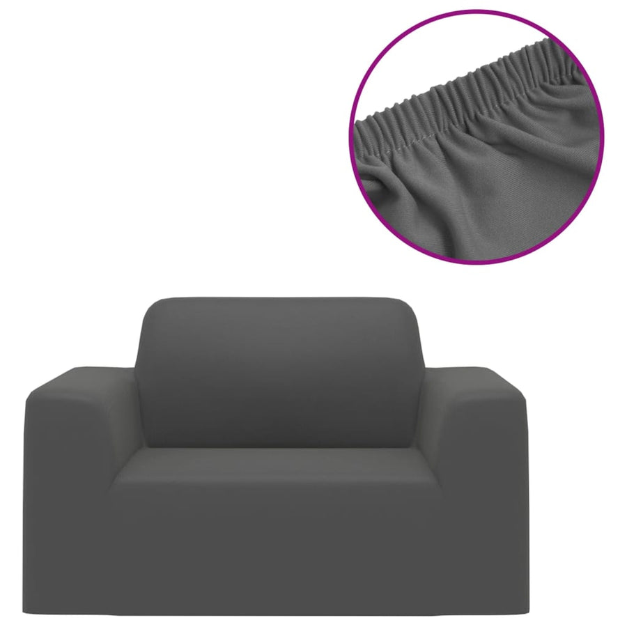 Bankhoes stretch polyester jersey antraciet Antraciet Fauteuil