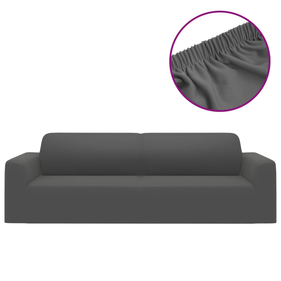 Hoes Stretch Polyester Jersey Kleurig Antraciet Driezitsbank