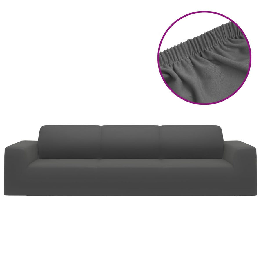 Hoes Stretch Polyester Jersey Kleurig Antraciet Vierzitsbank
