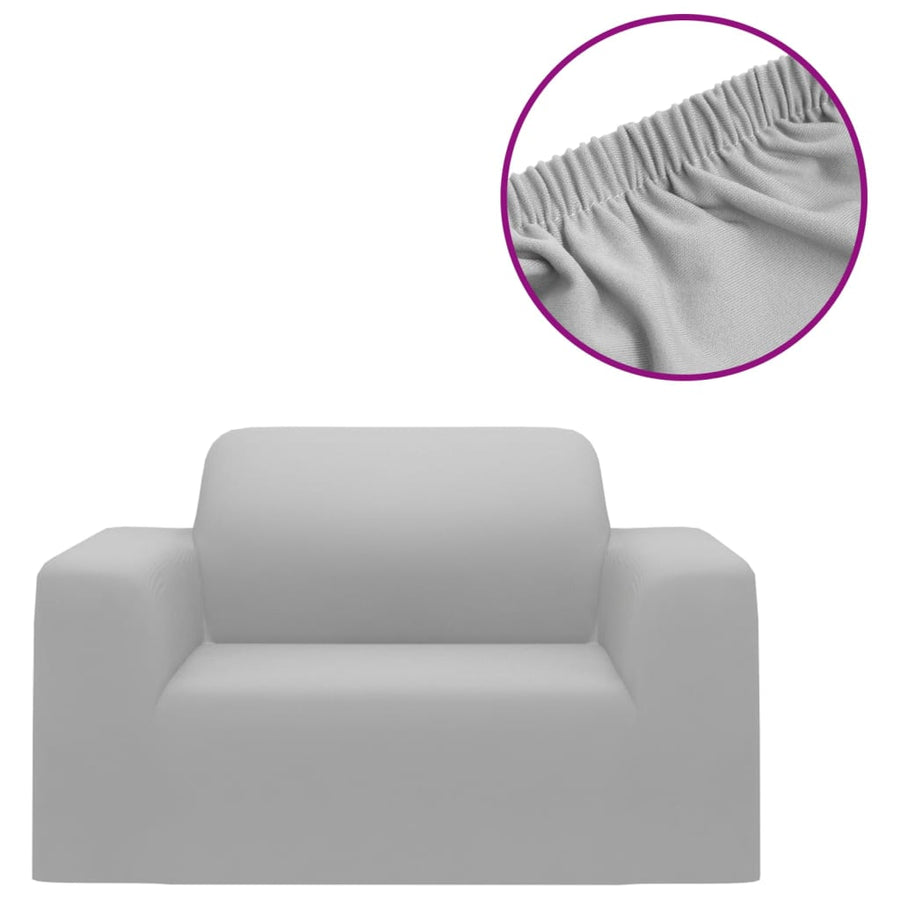 Stretch Meubelhoes Voor Bank Polyester Jersey Grijs Fauteuil