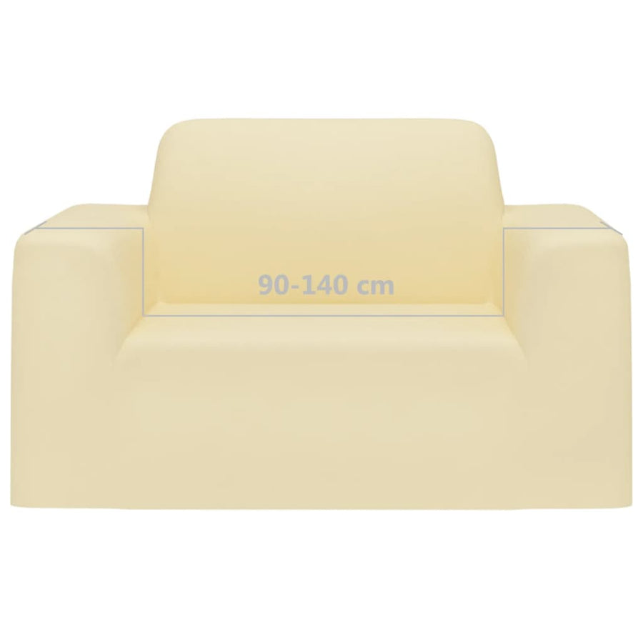Bankhoes Stretch Polyester Jersey Kleurig Crème Fauteuil