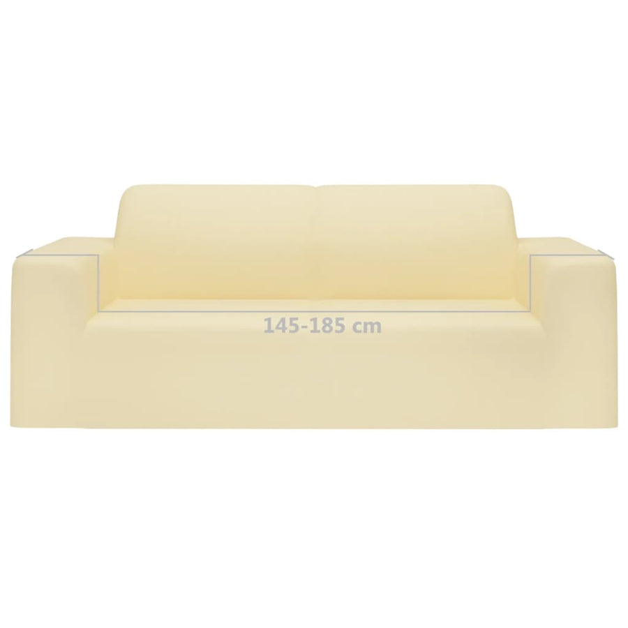 Hoes Stretch Polyester Jersey Kleurig Crème Tweezitsbank