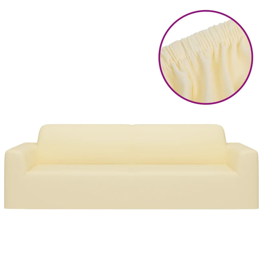 Hoes Stretch Polyester Jersey Kleurig Crème Driezitsbank