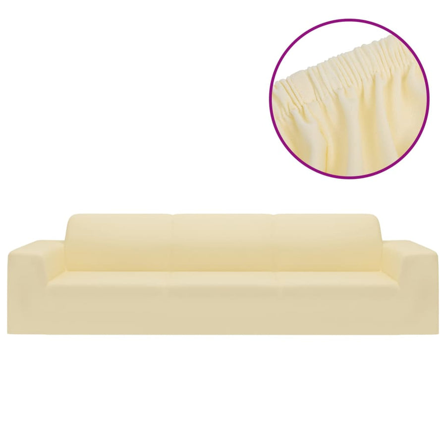 Hoes Stretch Polyester Jersey Kleurig Crème Vierzitsbank
