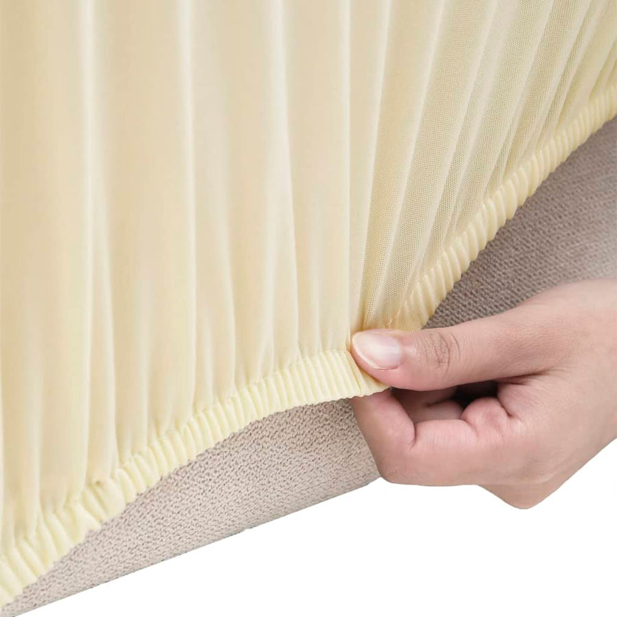 Hoes Stretch Polyester Jersey Kleurig Crème Vierzitsbank