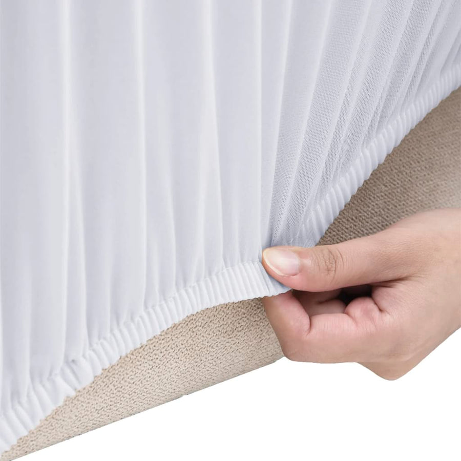 Bankhoes Stretch Polyester Jersey Wit Fauteuil