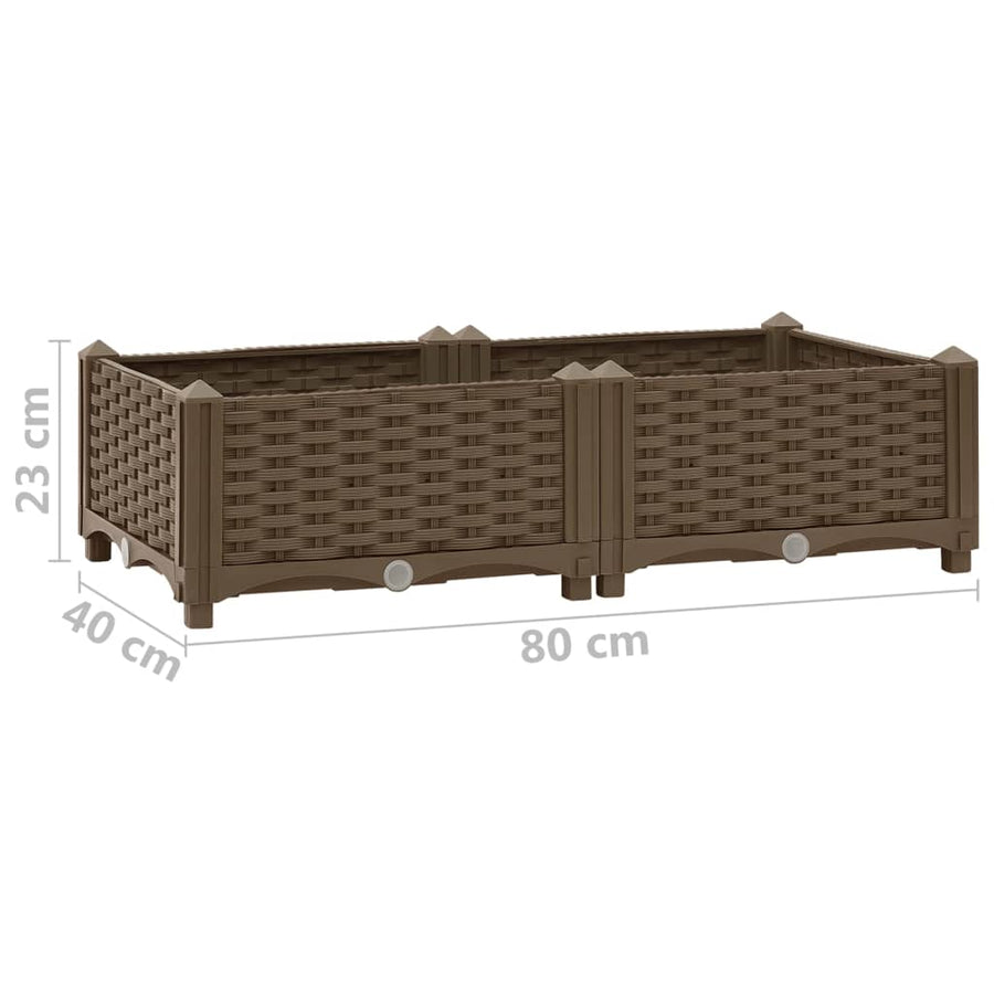 Plantenbak Verhoogd Polypropyleen 80 x 40 x 23 cm Bruin
