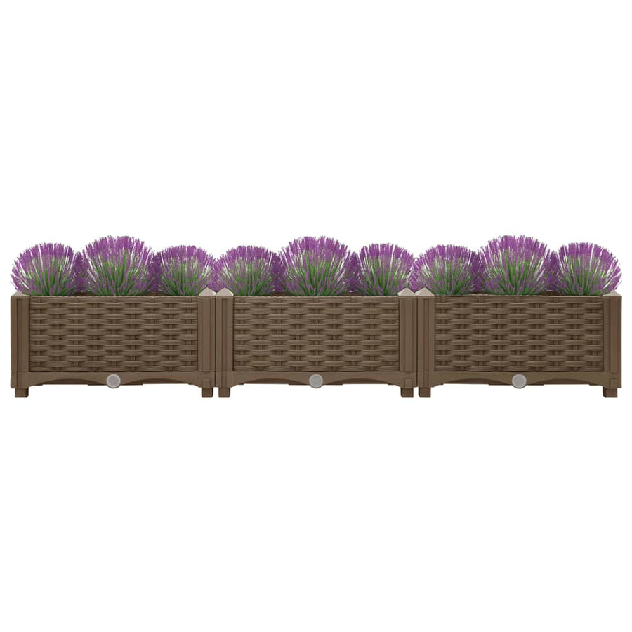 Plantenbak Verhoogd Polypropyleen 120 x 40 x 23 cm Bruin