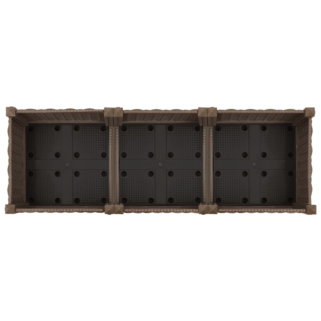 Plantenbak Verhoogd Polypropyleen 120 x 40 x 23 cm Bruin