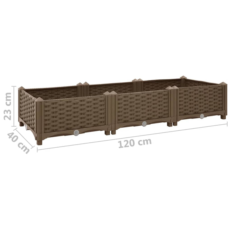 Plantenbak Verhoogd Polypropyleen 120 x 40 x 23 cm Bruin