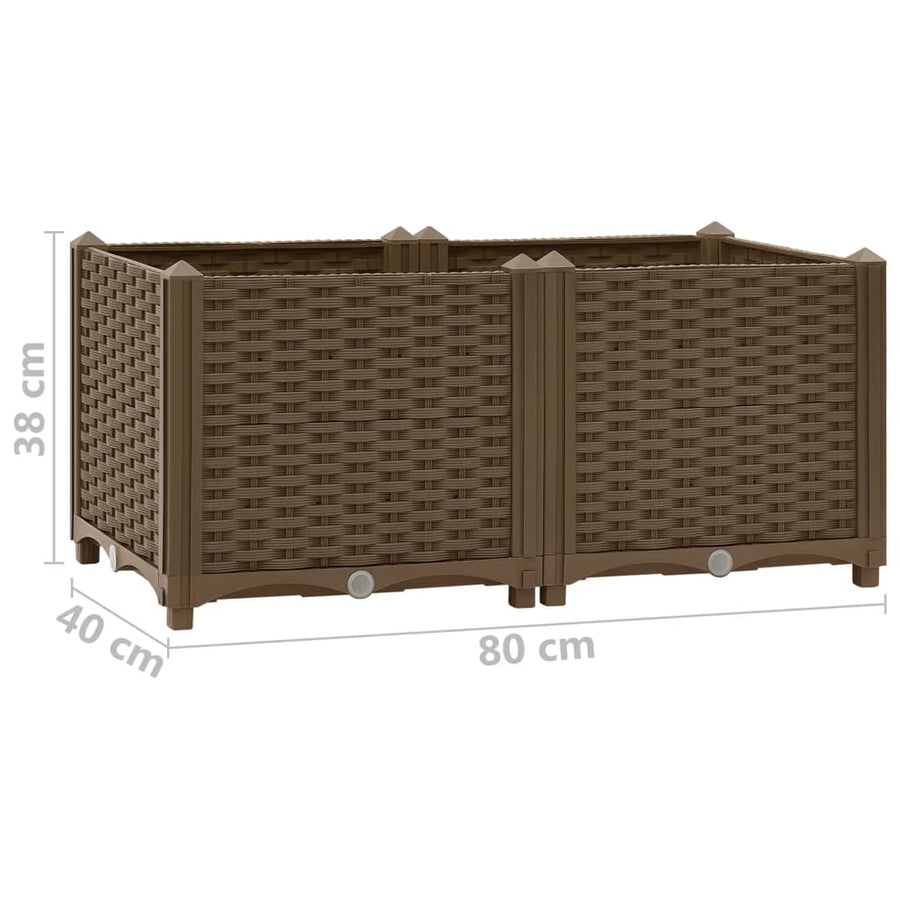 Plantenbak Verhoogd Polypropyleen 80 x 40 x 38 cm Bruin