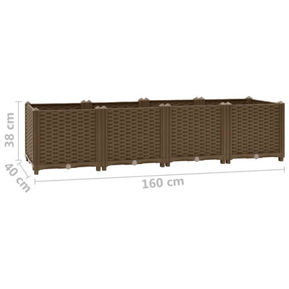 Plantenbak Verhoogd Polypropyleen 160 x 40 x 38 cm Bruin