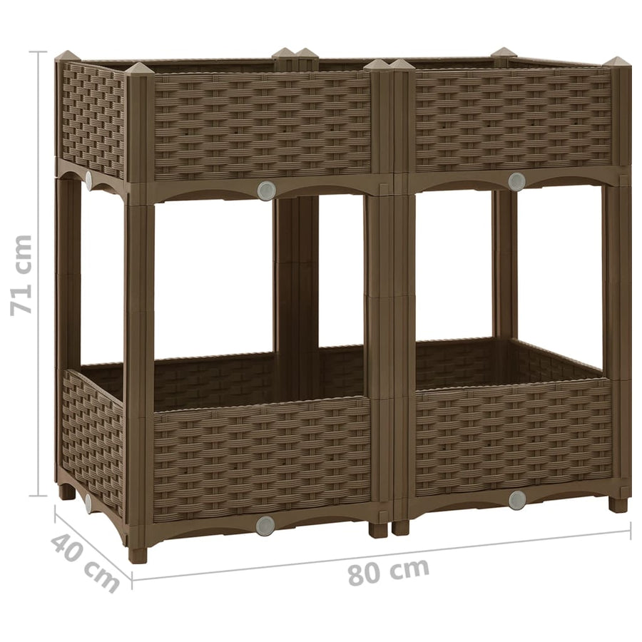 Plantenbak Verhoogd Polypropyleen 80 x 40 x 71 cm Bruin