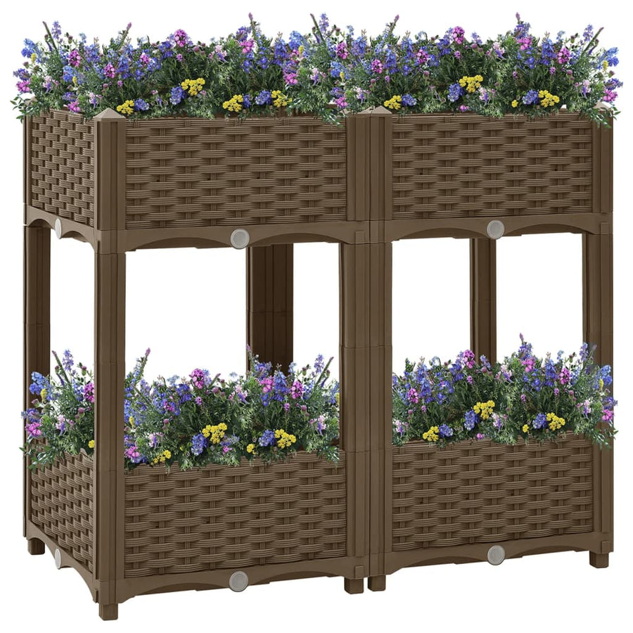 Plantenbak Verhoogd Polypropyleen 80 x 40 x 71 cm Bruin