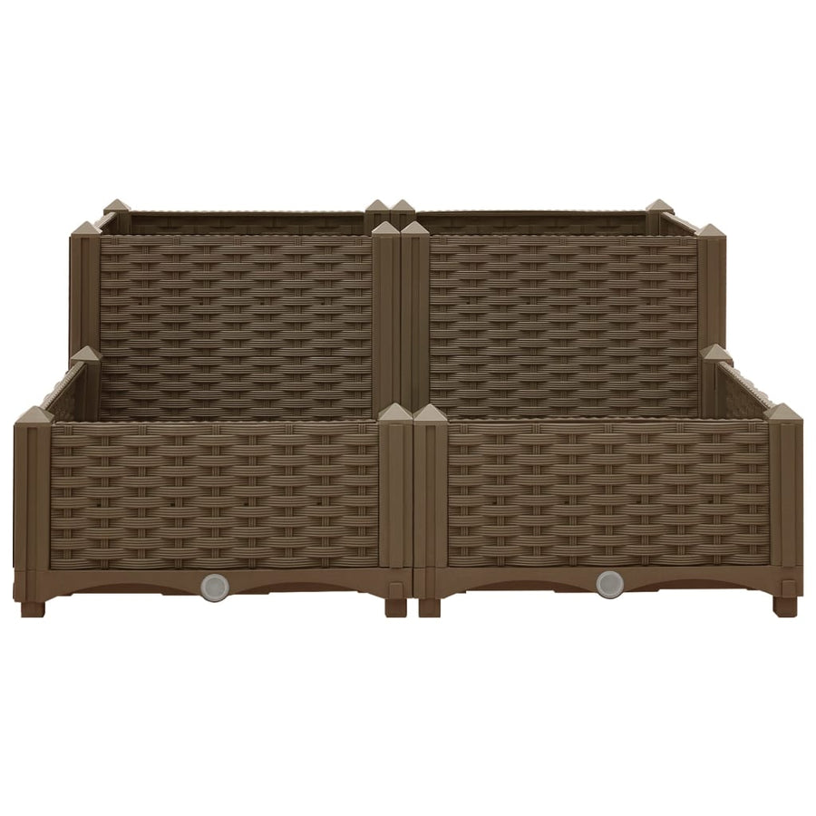 Plantenbak Verhoogd 80X80X38 Cm Polypropyleen 80 x 80 x (23-38) cm Bruin