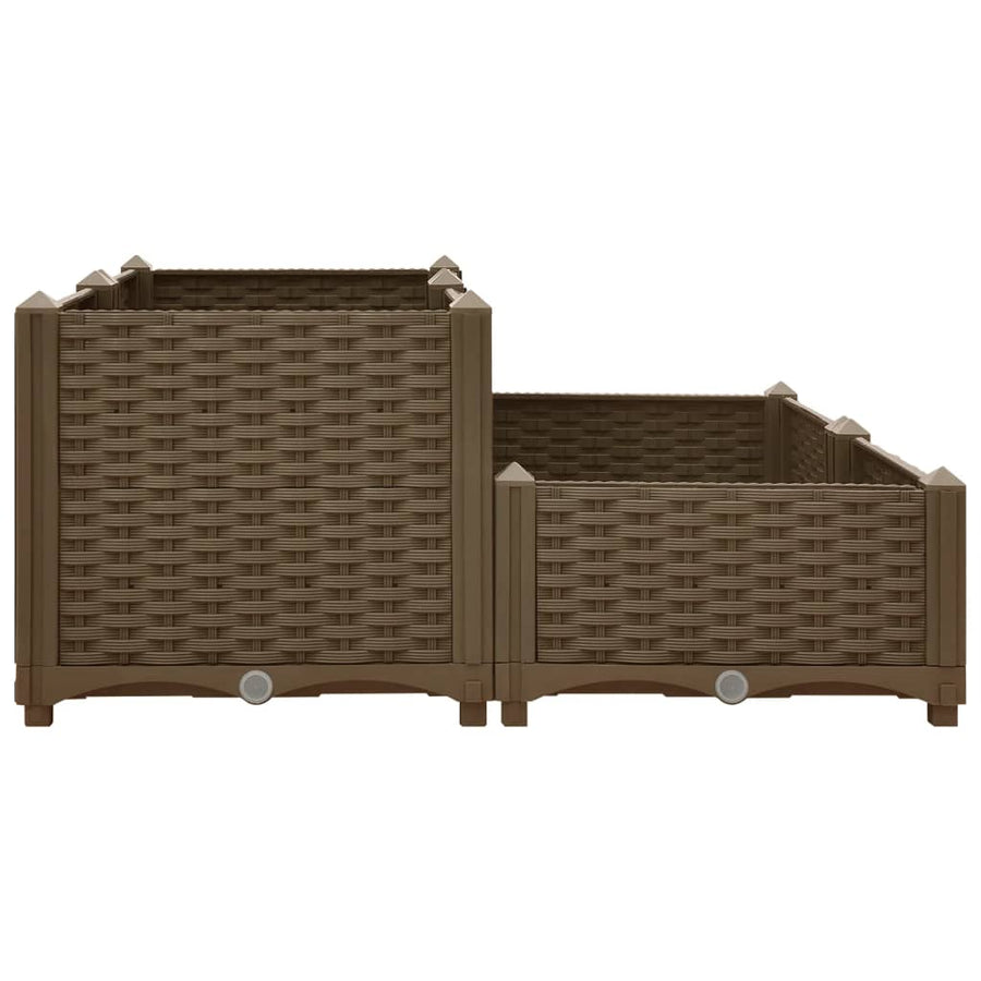 Plantenbak Verhoogd 80X80X38 Cm Polypropyleen 80 x 80 x (23-38) cm Bruin