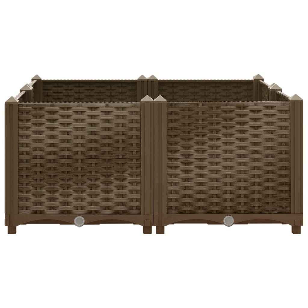 Plantenbak Verhoogd Polypropyleen 80 x 80 x 38 cm Bruin