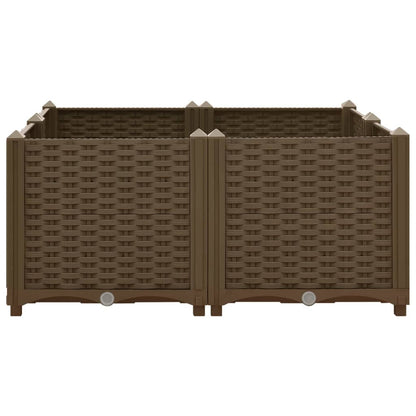 Plantenbak Verhoogd Polypropyleen 80 x 80 x 38 cm Bruin