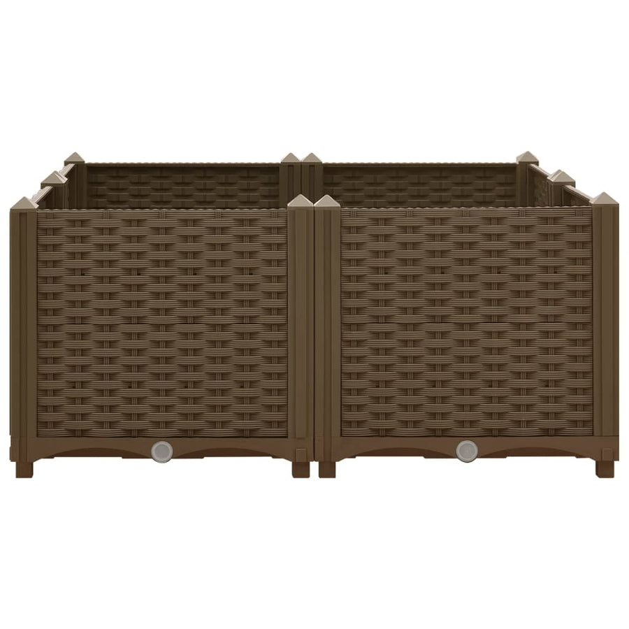Plantenbak Verhoogd Polypropyleen 80 x 80 x 38 cm Bruin