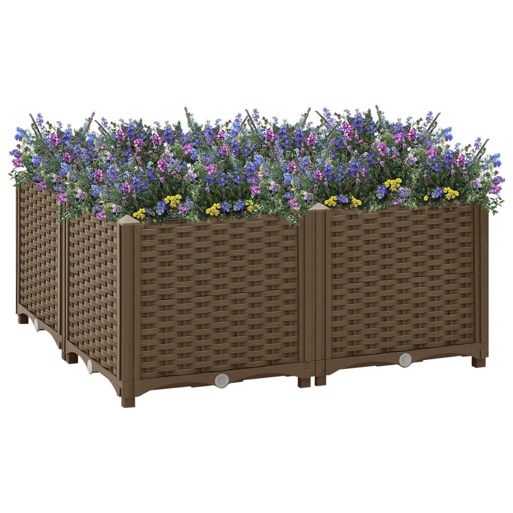 Plantenbak Verhoogd Polypropyleen 80 x 80 x 38 cm Bruin
