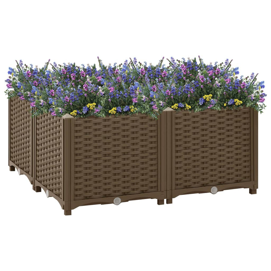 Plantenbak Verhoogd Polypropyleen 80 x 80 x 38 cm Bruin
