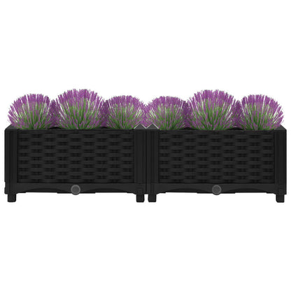 Plantenbak Verhoogd Polypropyleen 80 x 40 x 23 cm Zwart