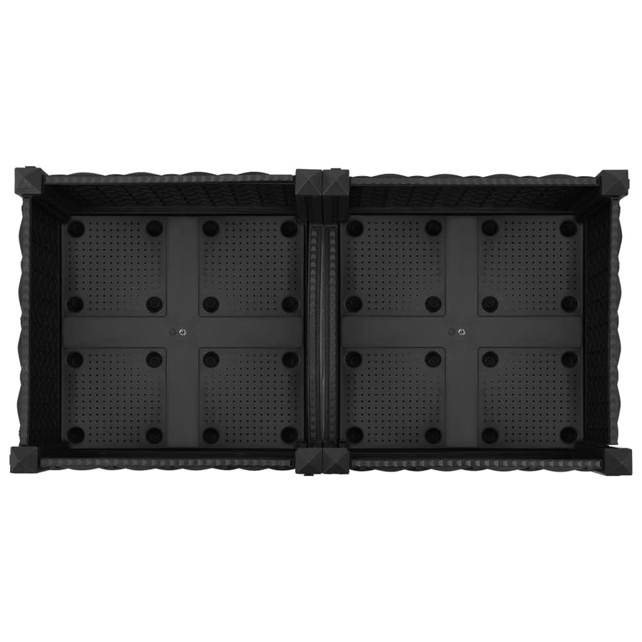 Plantenbak Verhoogd Polypropyleen 80 x 40 x 23 cm Zwart
