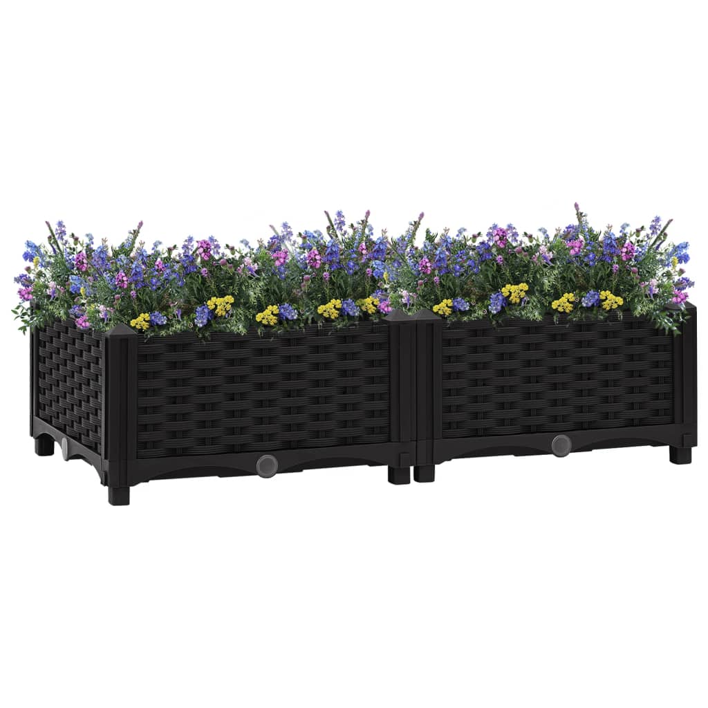 Plantenbak Verhoogd Polypropyleen 80 x 40 x 23 cm Zwart