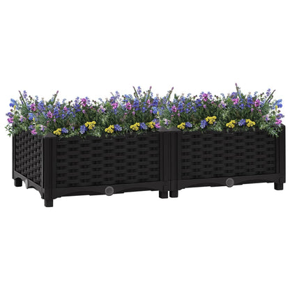 Plantenbak Verhoogd Polypropyleen 80 x 40 x 23 cm Zwart