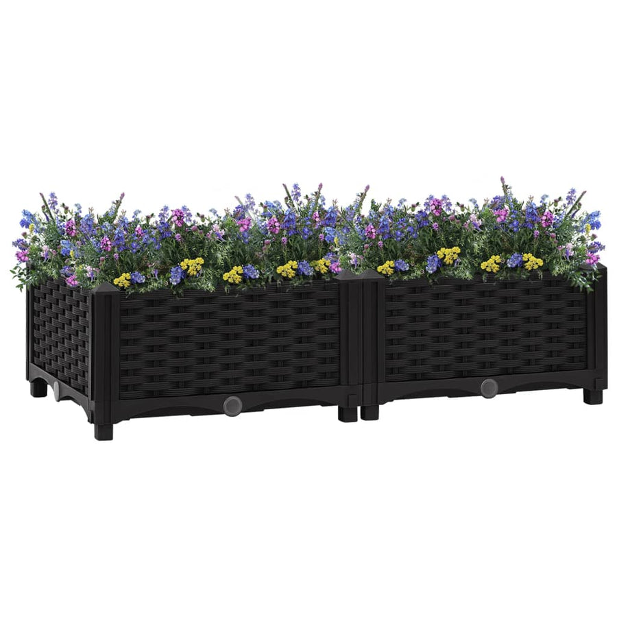 Plantenbak Verhoogd Polypropyleen 80 x 40 x 23 cm Zwart