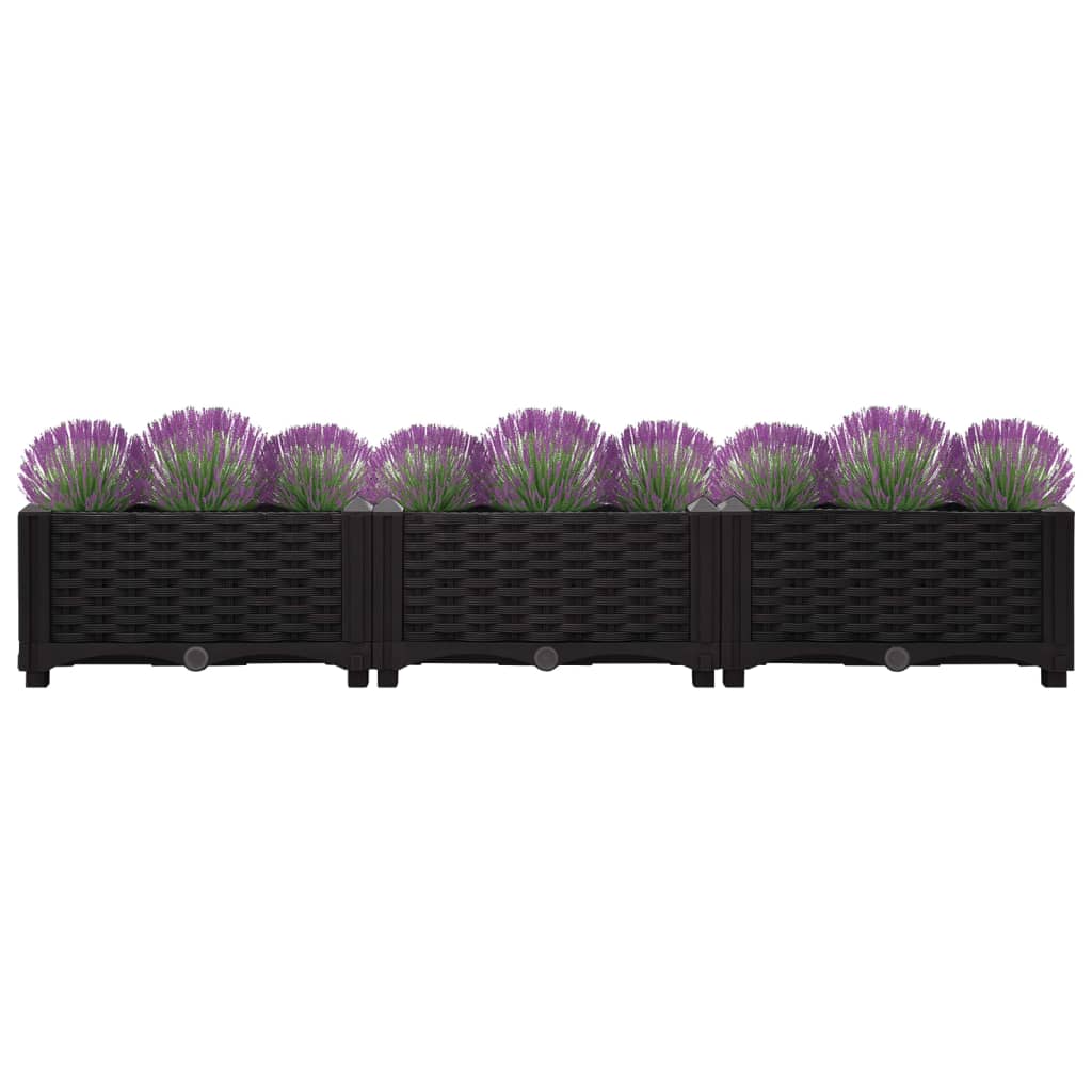 Plantenbak Verhoogd Polypropyleen 120 x 40 x 23 cm Zwart