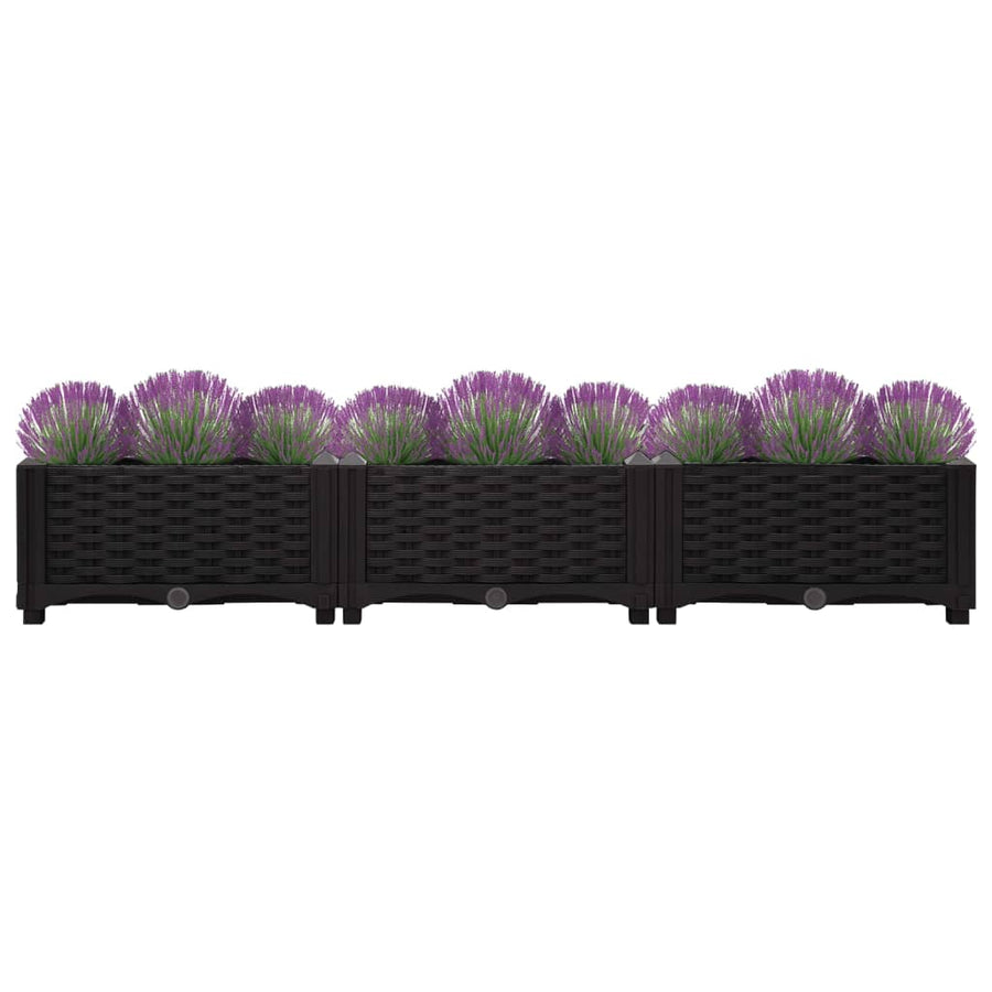 Plantenbak Verhoogd Polypropyleen 120 x 40 x 23 cm Zwart