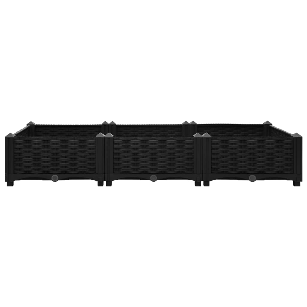 Plantenbak Verhoogd Polypropyleen 120 x 40 x 23 cm Zwart