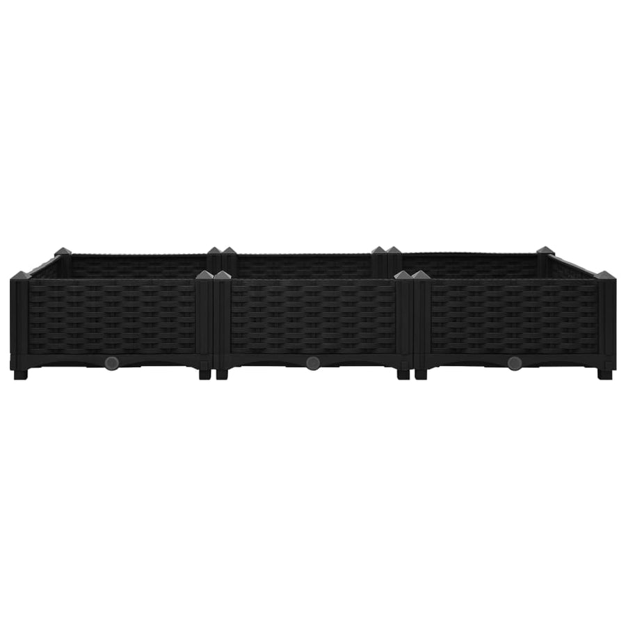 Plantenbak Verhoogd Polypropyleen 120 x 40 x 23 cm Zwart