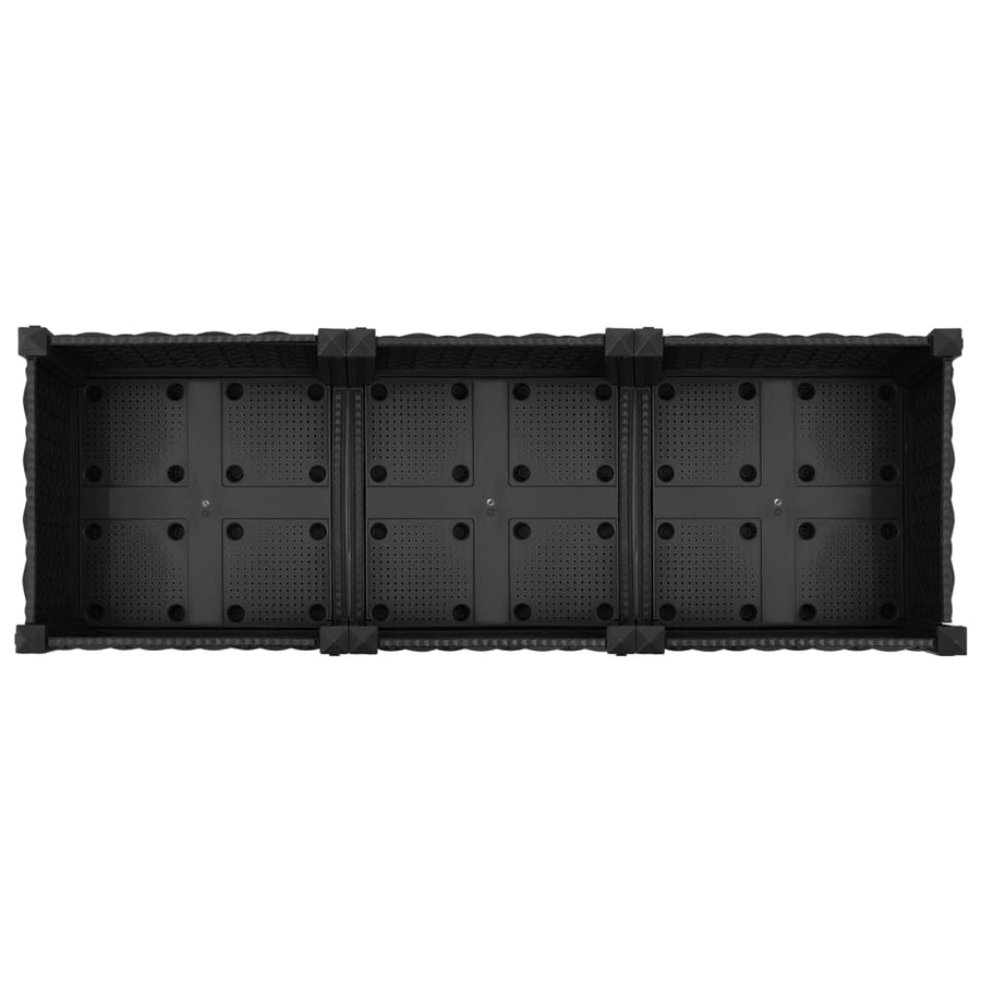Plantenbak Verhoogd Polypropyleen 120 x 40 x 23 cm Zwart