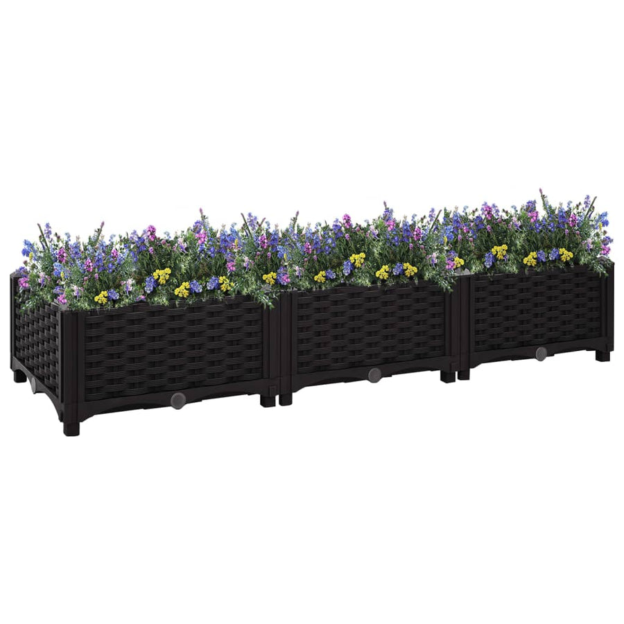 Plantenbak Verhoogd Polypropyleen 120 x 40 x 23 cm Zwart