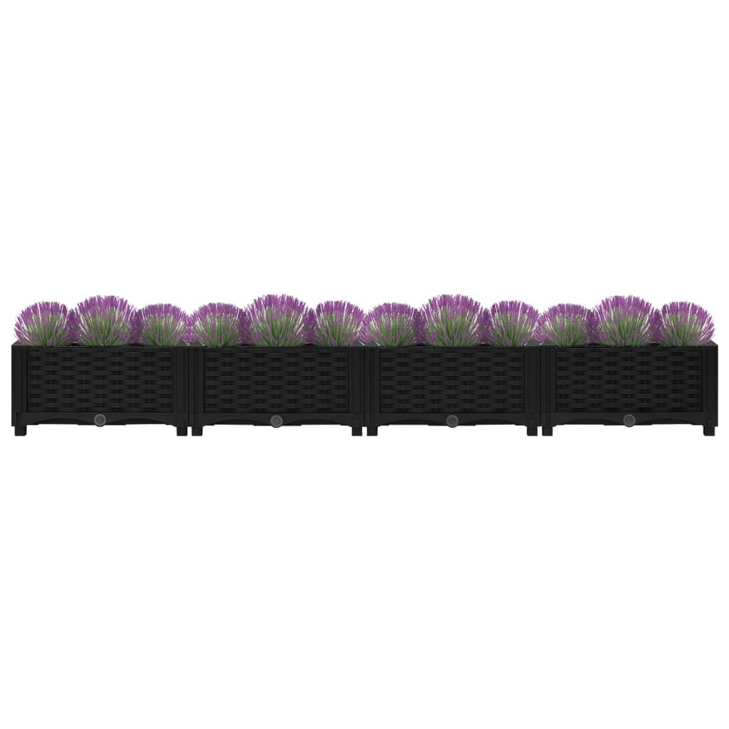 Plantenbak Verhoogd Polypropyleen 160 x 40 x 23 cm Zwart