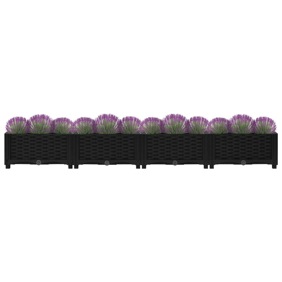 Plantenbak Verhoogd Polypropyleen 160 x 40 x 23 cm Zwart